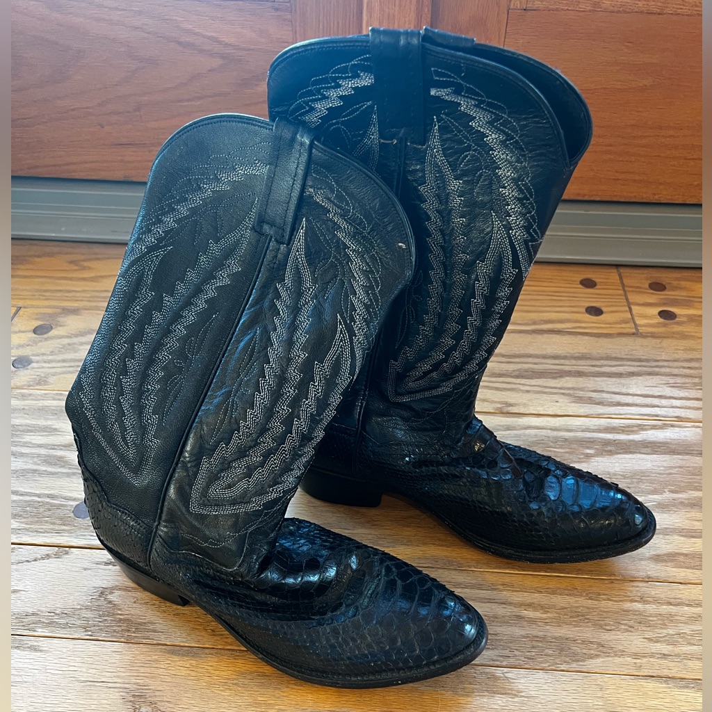 Dan Post Black Python Boots Size 9